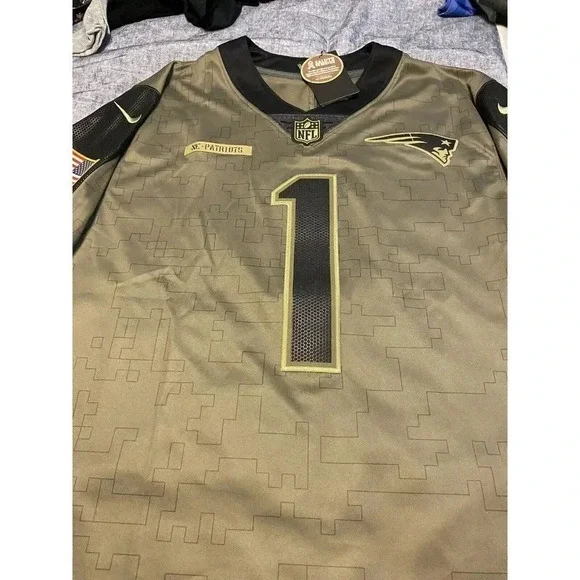 Nike NFL Cam Newton NE Patriots Salute to Service Jersey Men's X Large - Sewn - Picture 11 of 12